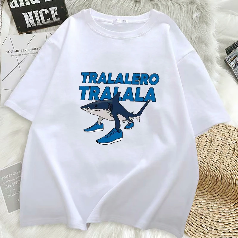 

Fashion Tralalero Tralala Funny Shark Meme T-shirt Gifts Women's Gothic Vintage T-shirts Casual T Shirt for Women