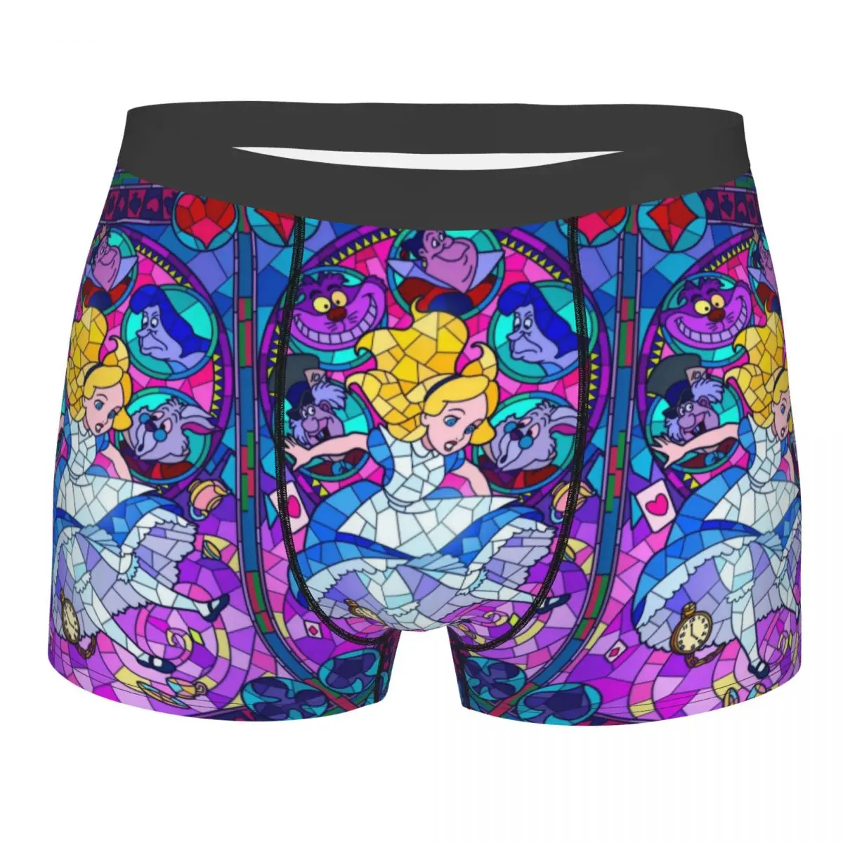 

Мужские боксеры с рисунком Чеширского кота на заказ, нижнее белье с 3D принтом «Алиса в стране чудес», дышащие трусы