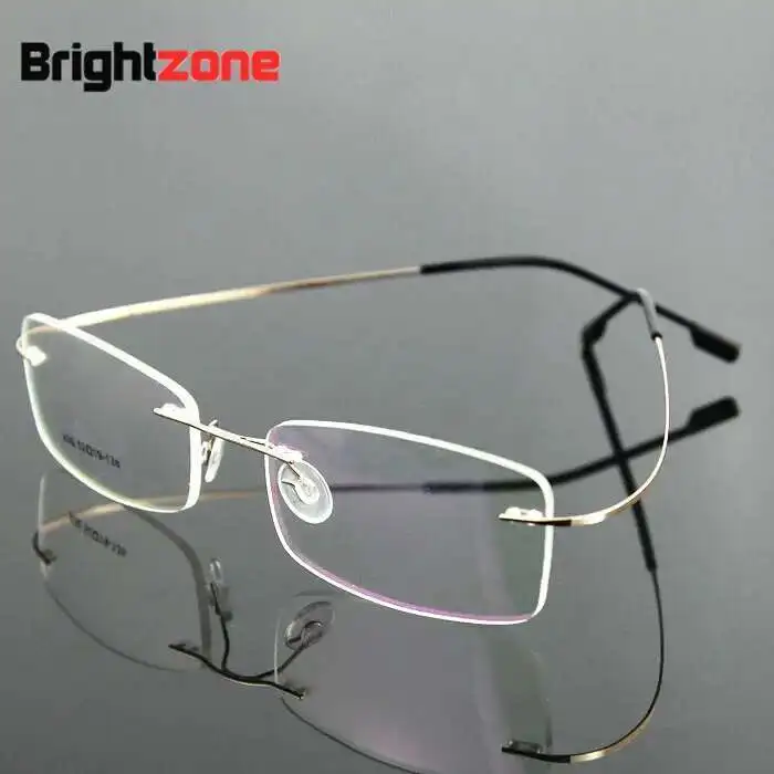 9 Colors Lightest Optical glasses Memory Titanium Alloy Rimless  Frame Myopia Prescription Glasses 1.56 1.61 Progressive Lenses