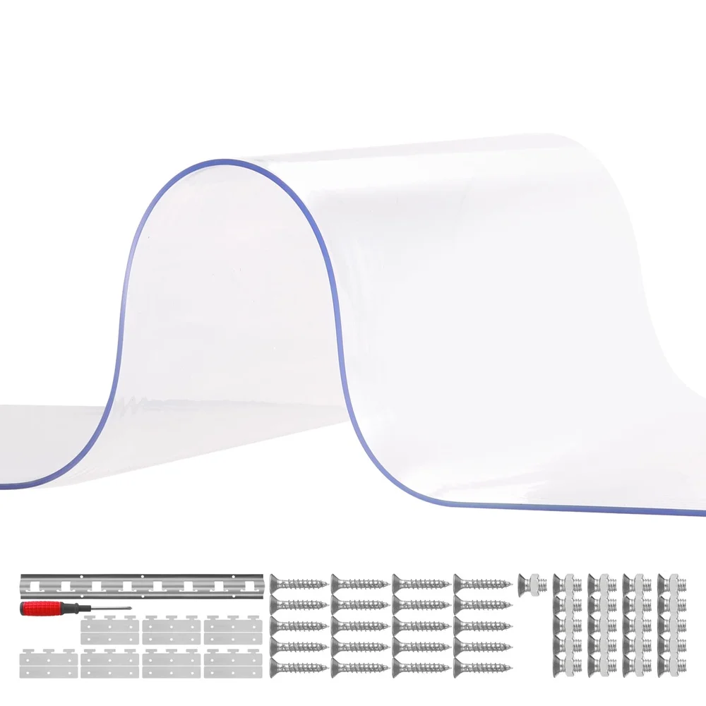 Cortina de tira de PVC 84H x 42W Durável Tampa de porta transparente Freezers Armazéns Proteção contra poeira de insetos Fácil instalação