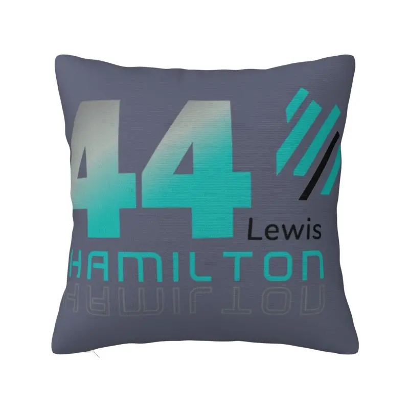 Custom Luxury The Lewis Legacy Motorsport Cushion Cover 40x40cm Soft 44 Number Car Racing Throw Pillow for Car Square Pillowcase