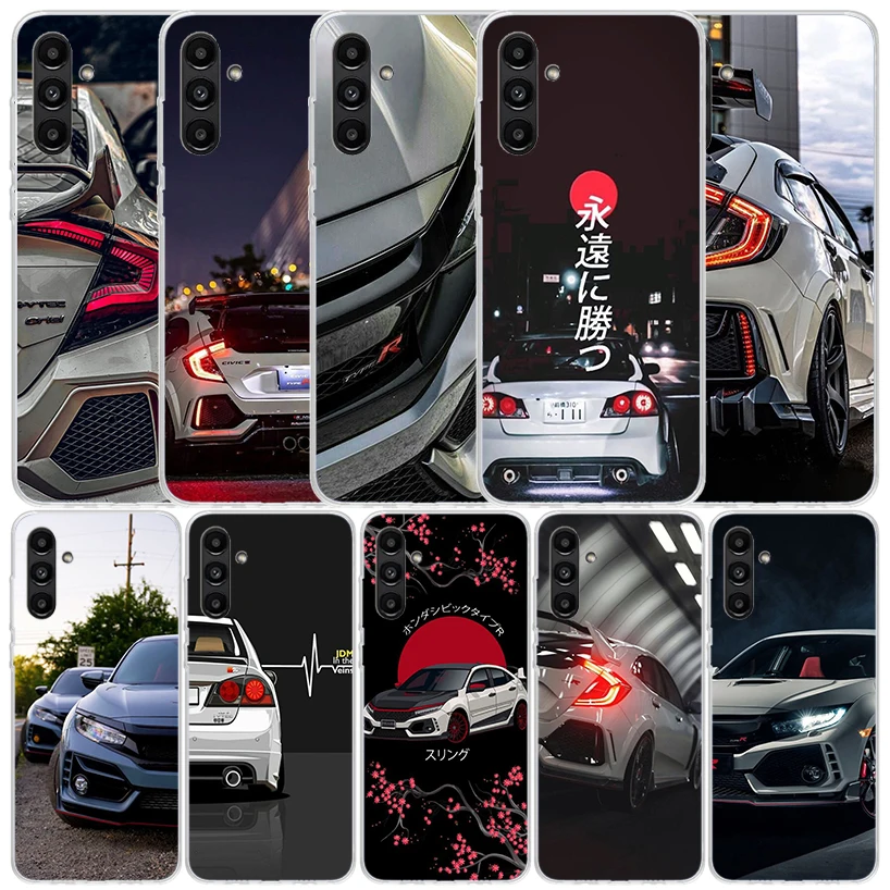 JDM Type R Civic Sport Car Phone Case For Samsung Galaxy A15 A14 A13 A12 A55 A54 A53 A52 A35 A34 A33 A32 A25 A24 A23 A22 A04S A0