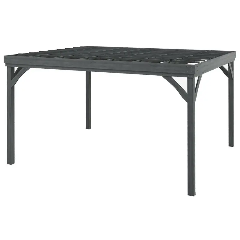 

Outsunny 10' x 12' Outdoor Wooden Pergola, Grape Vine Gazebo with Concrete Anchors for Garden, Patio, Backyard, Deck, Gray