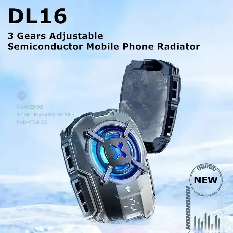 

DL16 Universal NEW Mobile Phone Semiconductor Back-clip Cooling Fan Radiator 3 Gears Adjustable PUBG Game Cooler for IOS Android