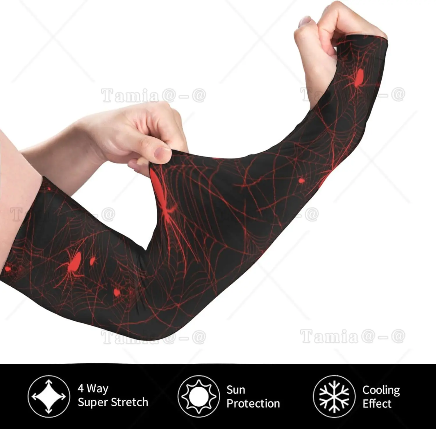 Manicotti rinfrescanti Spider Web Copri maniche estive per protezione solare per uomo Donna Baseball Ciclismo Golf Corsa