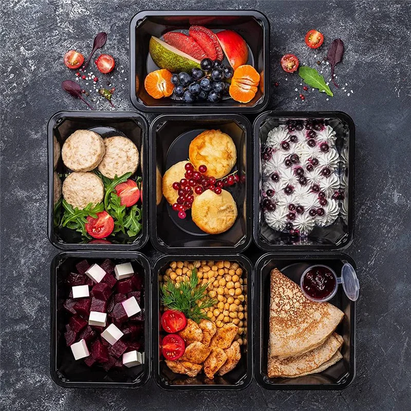 

A99T50-Pack Meal Prep Containers Reusable To-Go Food Containers Plastic Bento Boxes Food Storage Lunch Box