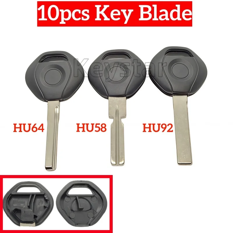 

10pcs HU92 Car Non-Transponder Key HU64 Blade Chip Key Case HU58 Spare Ignition Key for Mini Cooper Range Rover BM 5 6 Series x5