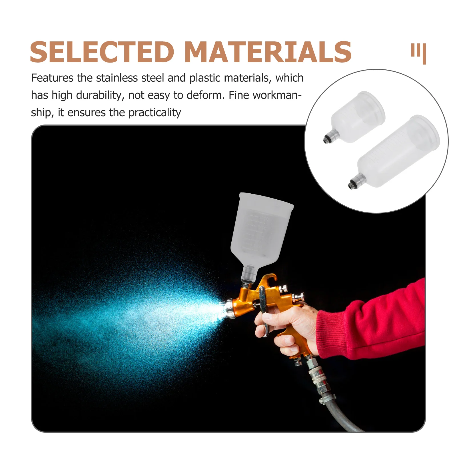 Inflatable Spray Booth Airbrush Pot Replaceable Paint Hopper Dismountable Storage Bottle