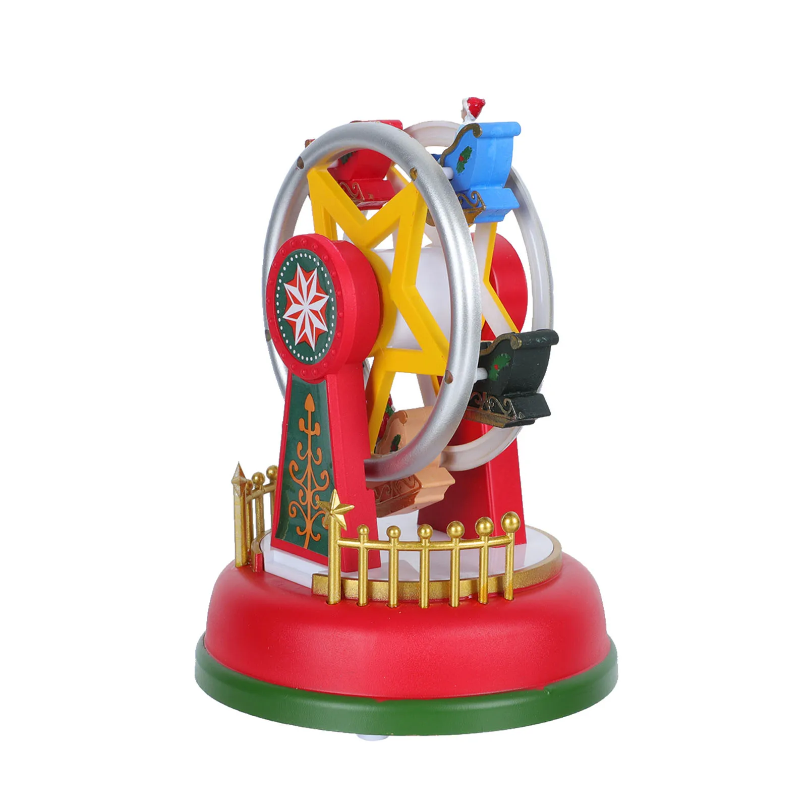

Ferris Wheel Music Box Luminous Desktop Decor Gift For Christmas Ornament Plastic Xmas Tabletop Sky Wheel Modeling