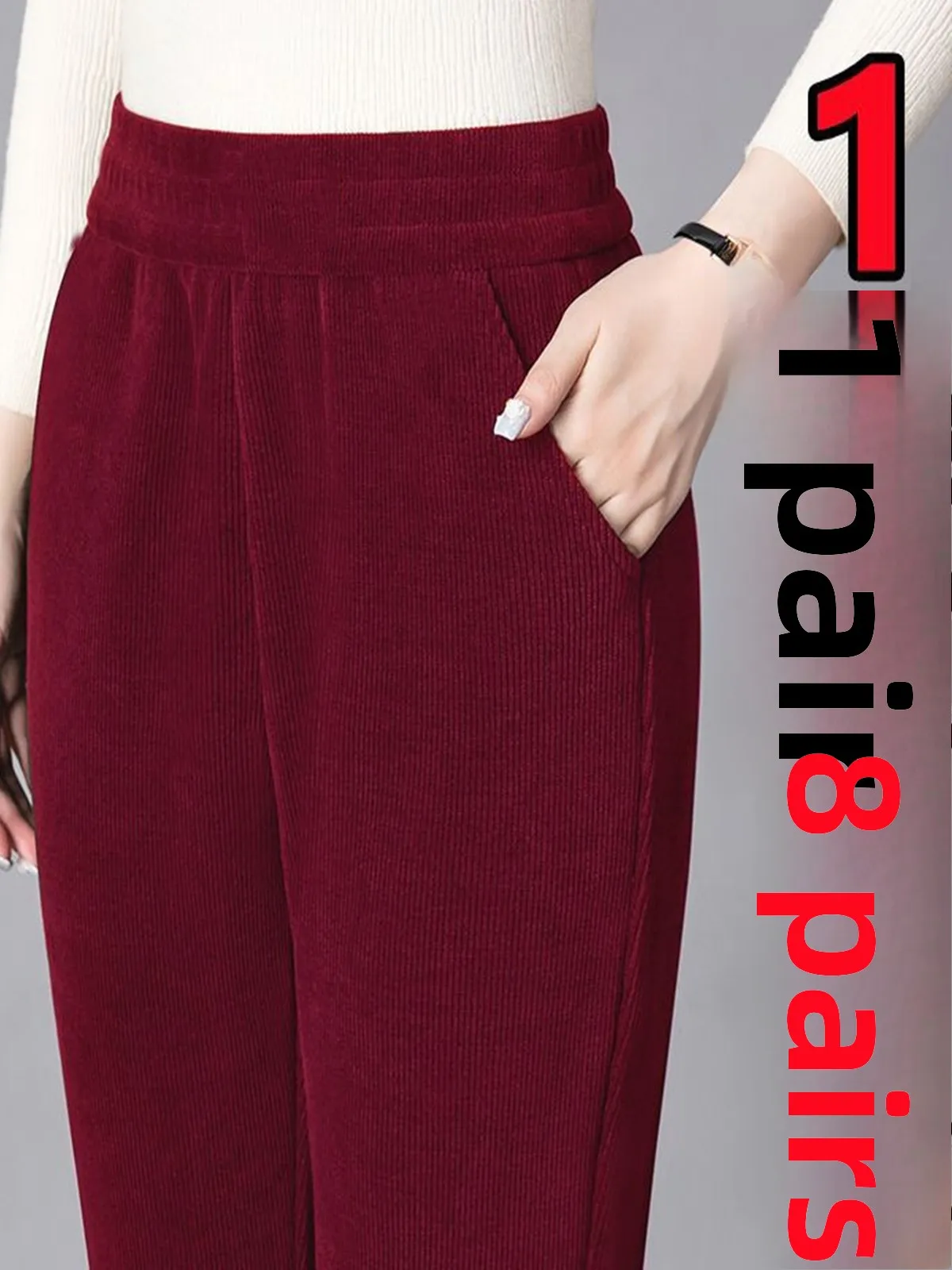 

Женские зимние повседневные брюки Thiened Fce Harlan с высокой талией, прямые теплые брюки, модные джинсы для мам больших размеров