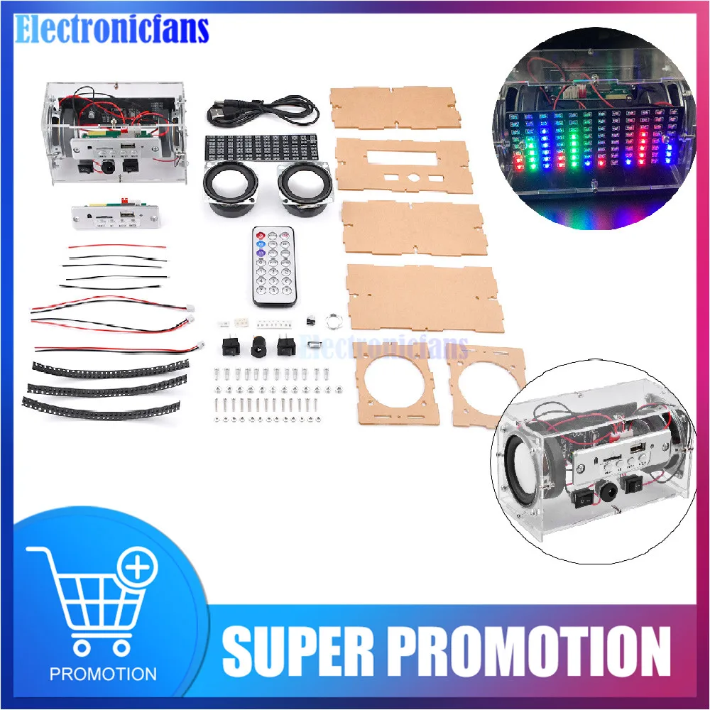 New Bluetooth Speaker Kit 2*3W Electronic Welding Kit Automatically Play Music Adjustable Light Teaching Practice Electronic Kit