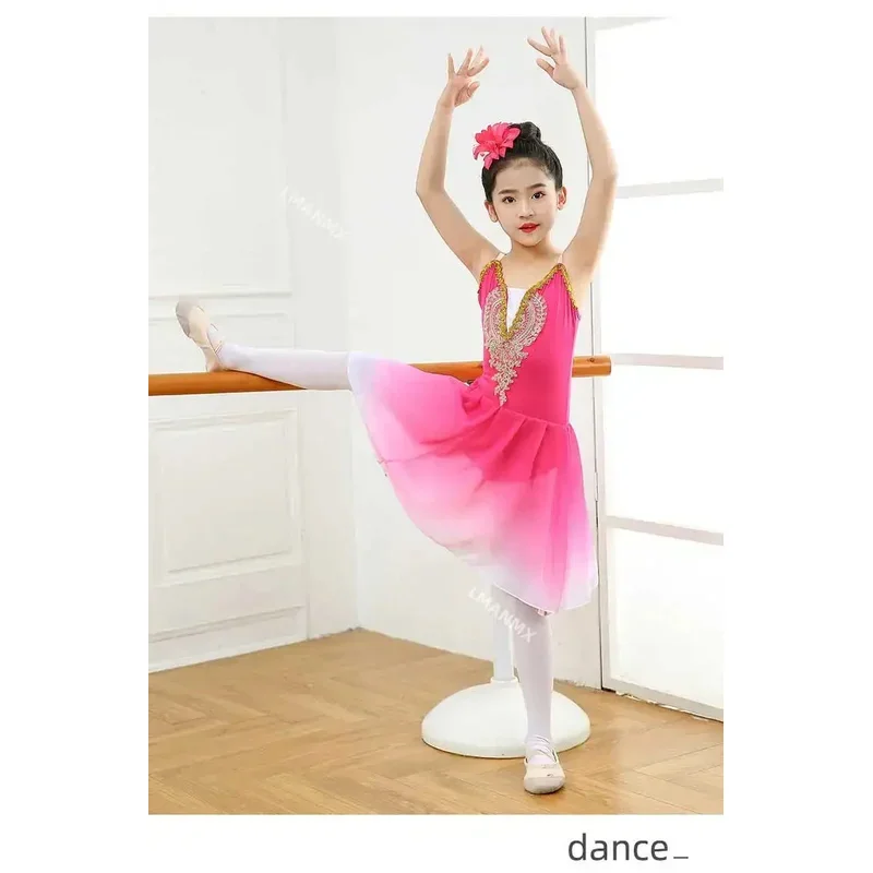فستان توتو باليه طويل للأطفال والكبار، ملابس أداء الرقص الحديث للأطفال، تنورة باليه، ملابس التدريب،