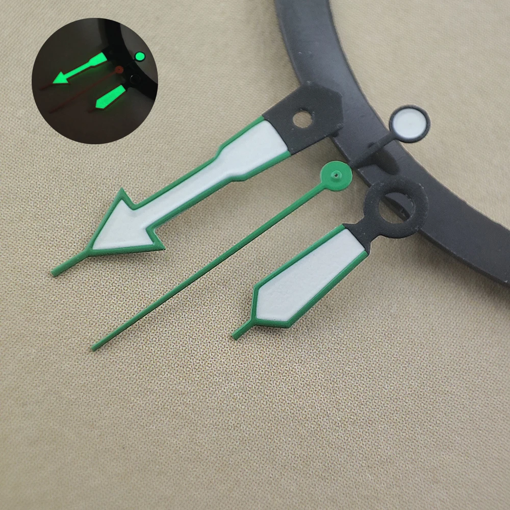 Aiguilles lumineuses colorées, accessoires de montre, bord, pointeur, bain, vert, adapté au mouvement, NH35, NH36, 4R, 7S
