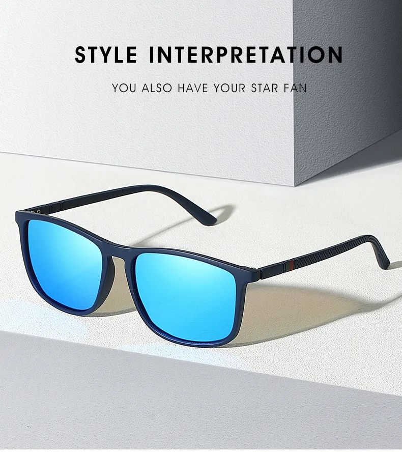 Neue klassische Mode-Polarisations-Sonnenbrille für Herren und Damen, quadratisch, großer Rahmen, zum Fahren, Angeln – Detail 1