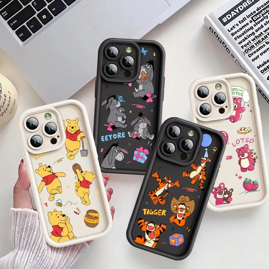 Disney Winnie Bear Tigger Phone Case for Samsung Galaxy A15 4G A53 A25 A54 A73 A55 A72 A71 A52 A54 A52s A51 5G Capa Coque Cover