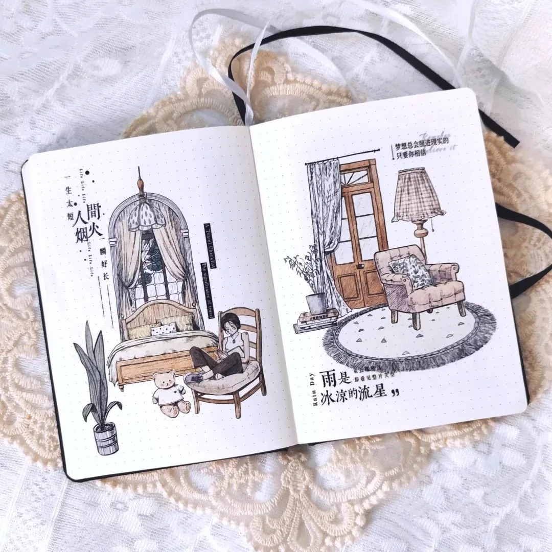 Kai Xiaoxun Indoor Room Home House Furniture Journal Tape/washi/pet/matte /die Cutting/long Cycle