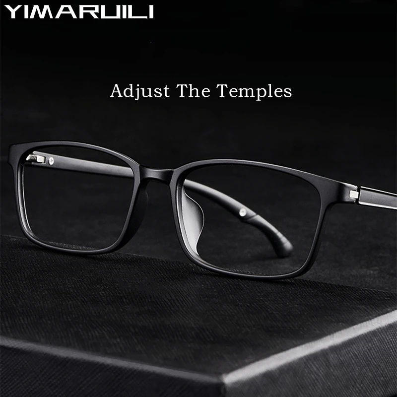 YIMARUILI Ultra-light Fashion Eyeglasses Women Five-speed Adjustment TR90 Oquare Optical Orescription Glasses Frame Men 5106