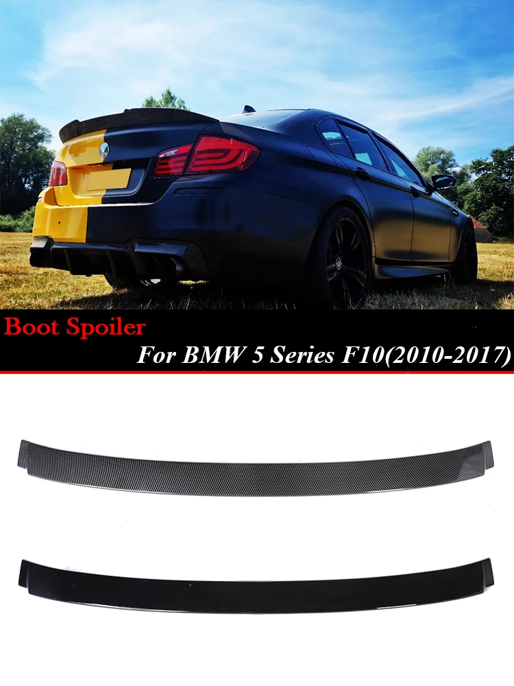 

Carbon Fiber Rear Bumper Trunk Lip Wing Tail for BMW 5 Series F10 F11 F18 2010-2017 M4 M5 MP Style Roof Spoiler Kit Gloss Black