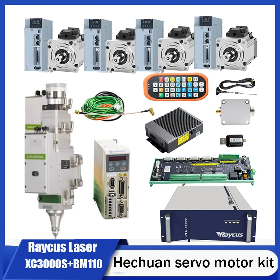 Raycus laser kit RFL-C020/RFL-C025/RFL-C3000S, XC3000S, RFL-C6000S BM110, Hechuan servo driver 750W, and 400W with brake
