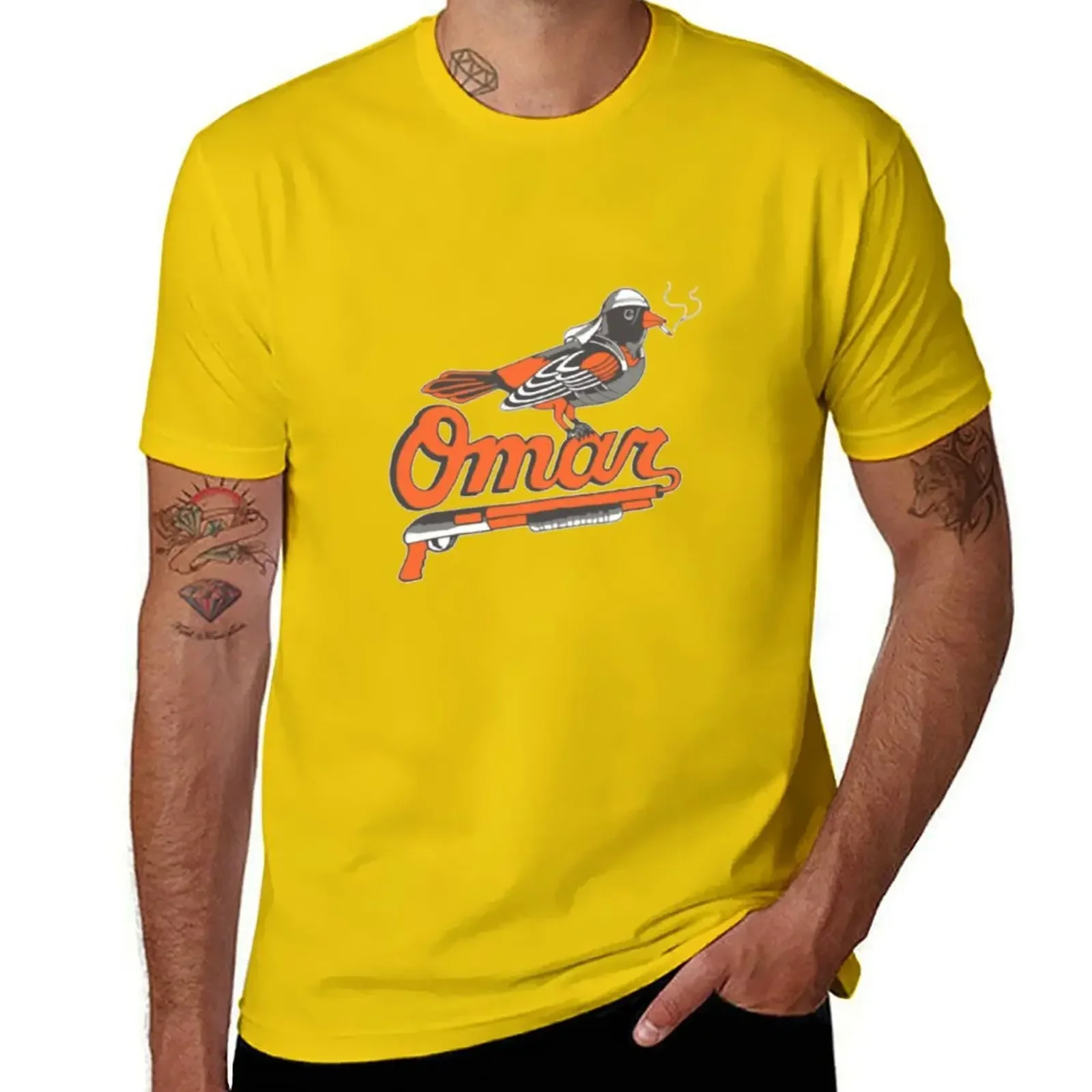 Omar The Wire Baltimore Oriole T-Shirt vintage anime clothes Blouse cute tops oversized t shirt Men's graphic t-shirt cotton