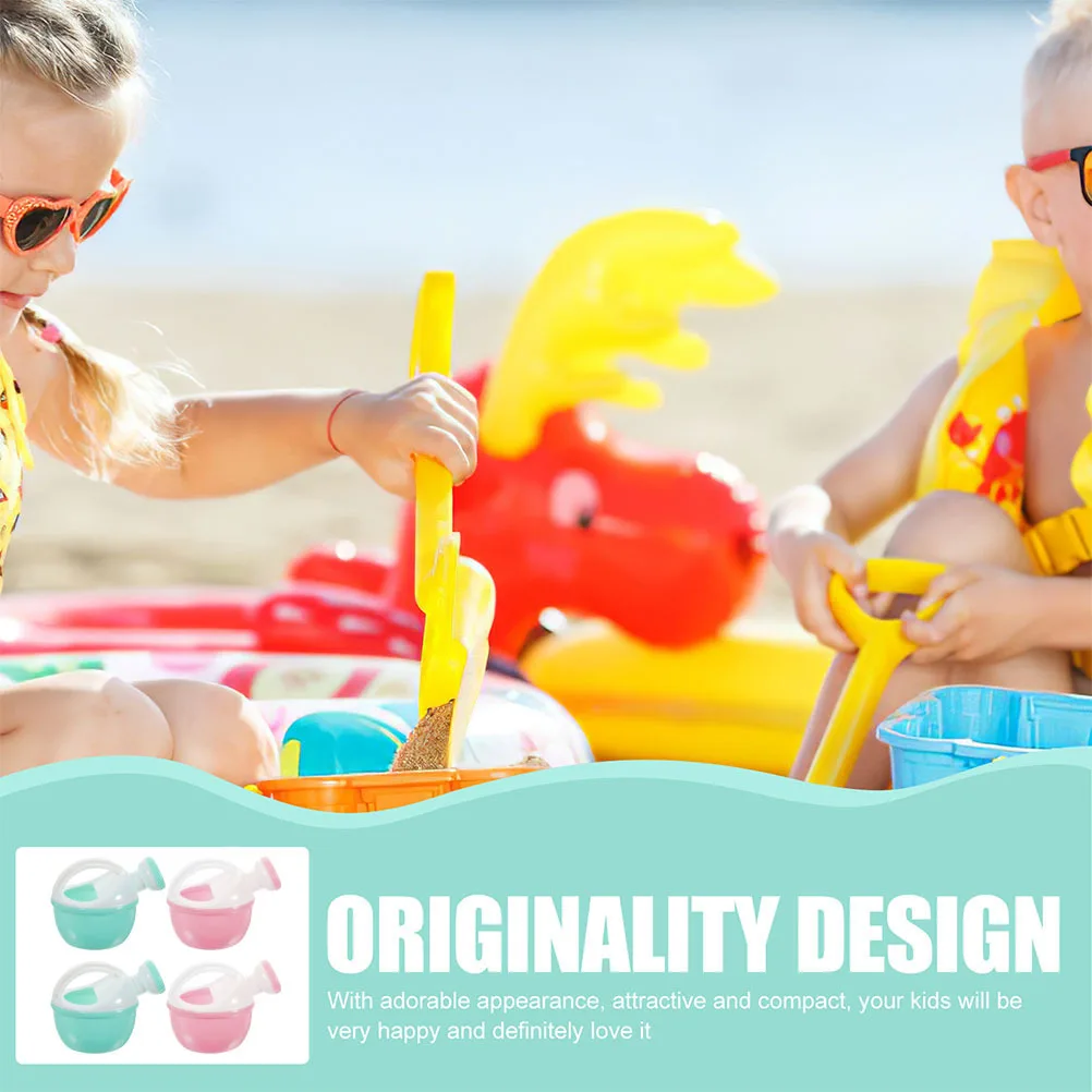 4 قطع من علب سقي الأطفال للاستحمام، علب سقاية بلاستيكية صغيرة، حديقة الشاطئ، للاستخدام الداخلي والخارجي، استحمام للأطفال