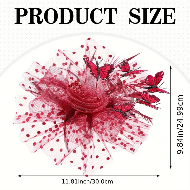 Vlinder Derby Hoed Klassieke Tea Party Hoeden met Haarclip Jaren '20 Jaren '50 Fascinators voor Dame Vrouw Formeel evenement Slijtage Accessoire