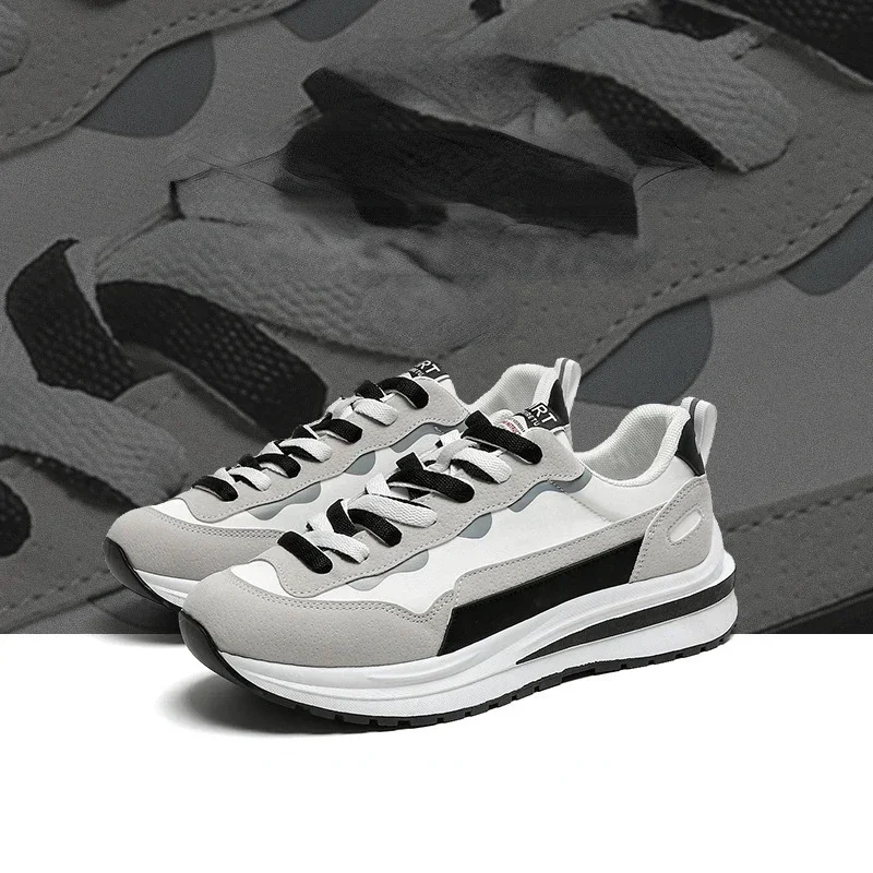 Fashion Platform Sneakers for Men Breathable Casual Shoes Sport Wedge Men Shoes Walking Shoes Color Matching Shoes Men 2023 New