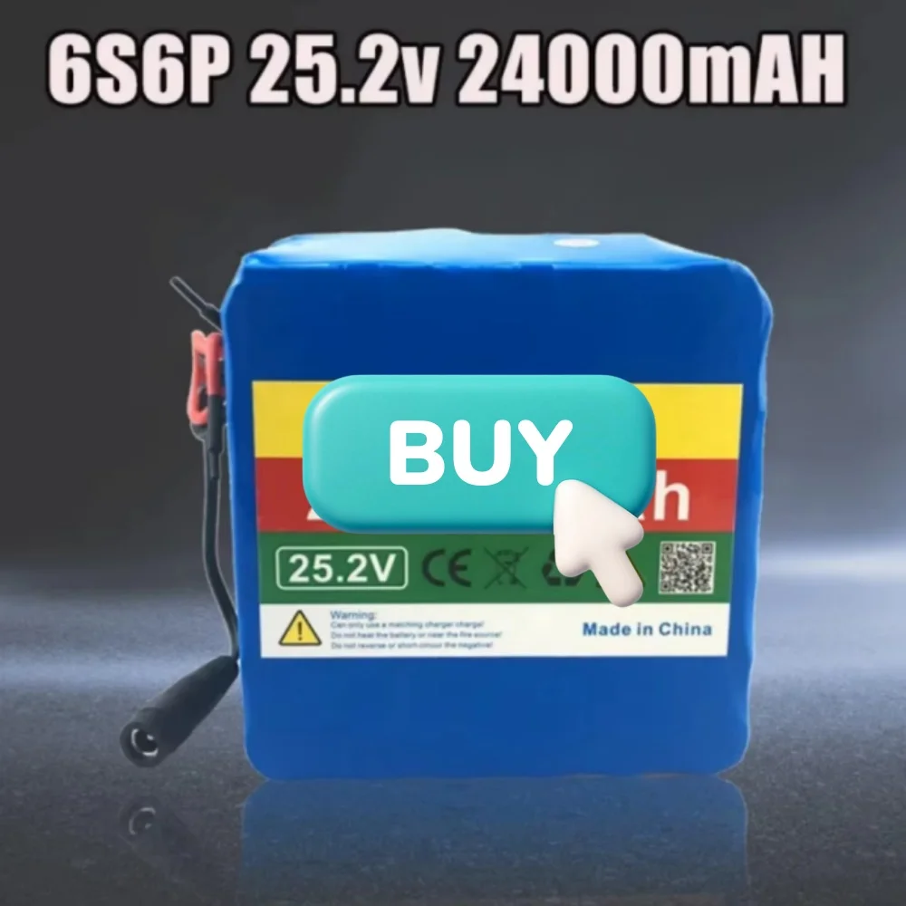 

25.2V 6S6P 24Ah 18650 Battery Pack Built-In BMS for Wheelchair Cutting Machine Electric Bicycle Electric Scooter