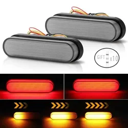 2Pcs Motorcycle Led Turn Signals Motorbike Rear Brake Stop Red Light 34 Leds Sequential Blinker Tail Lamp for ATV UTV 12V 24V