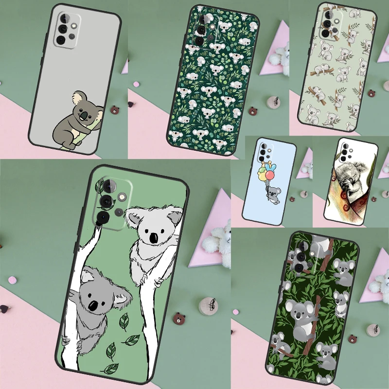 Cartoon Painting Animal Koala Case For Samsung Galaxy A16 A26 A36 A56 A55 A35 A15 A54 A34 A14 A52 A32 A12 A13 A33 A53 A17