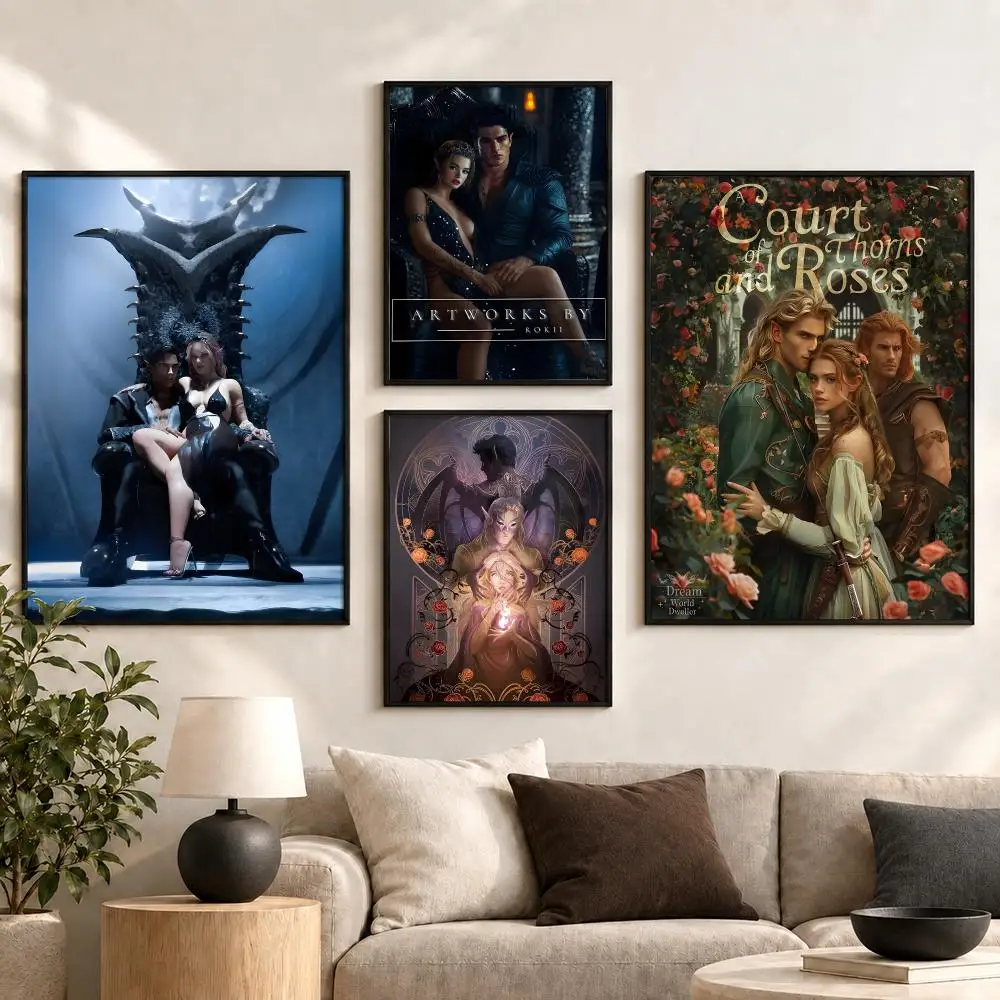 A Court of Thorns and Roses Fae Fantasy Book Series Poster Aesthetic Art Print for Bedroom & Living Room Decor, Unframed
