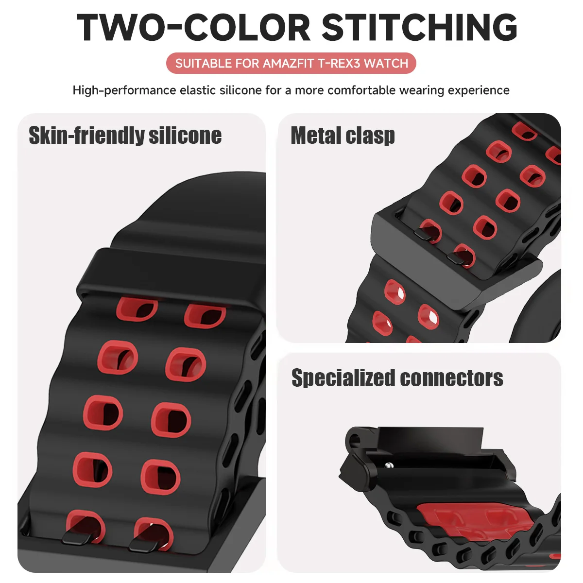 Silicone WatchBands For Amazfit T-rex3/2 Smart Watch Straps Sport Band For Huami Amazfit T-rex/pro Bracelets Accessories Correa