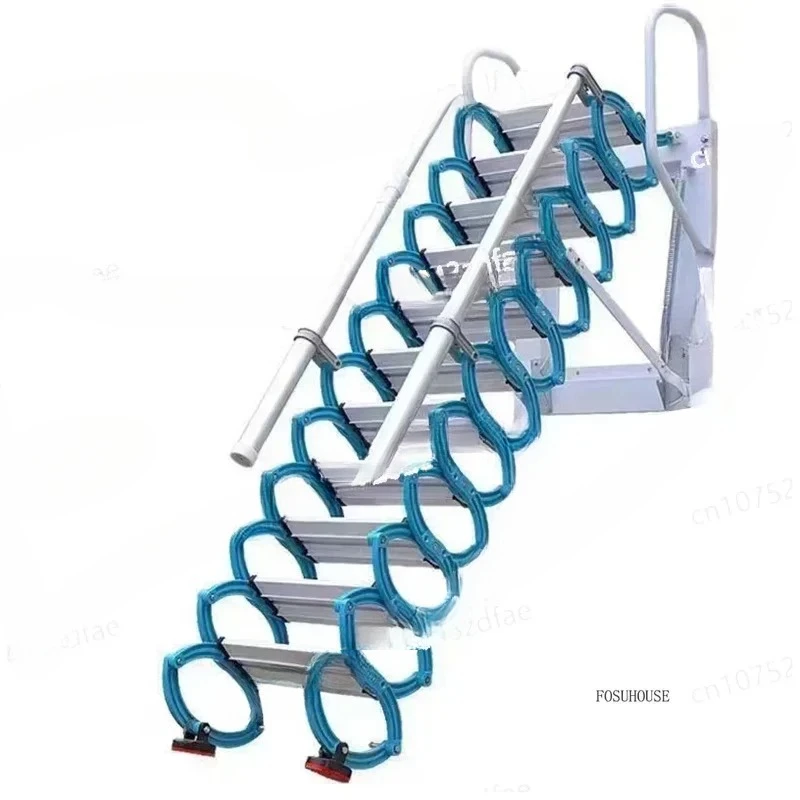 Creative Wall-mounted Telescopic Ladder Outdoor Engineering Lift Folding Step Stools Home Space-saving Telescopic Foldable Stair