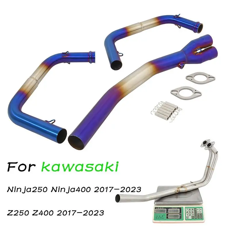 Motorcycle Exhaust Pipe For Kawasaki Ninja 250 Ninja400 Z250 Z400 2017-2023 Front Link Pipe Connect the original Stainless steel