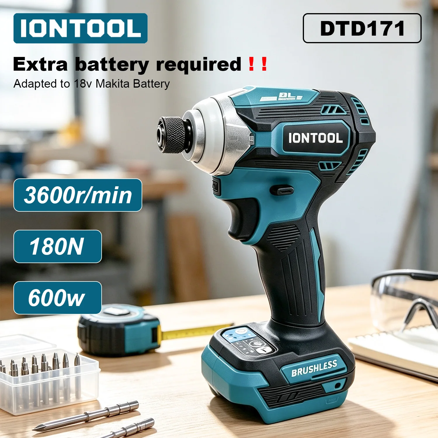 Home Improvement Warehouse - IONTOOL 3600RPM Brushless Cordless Impact Driver