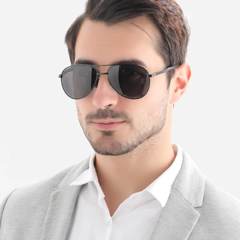 FUQIAN-gafas de sol polarizadas para hombre y mujer, lentes clásicas de piloto, Vintage, grandes, para conducir, negras, UV400