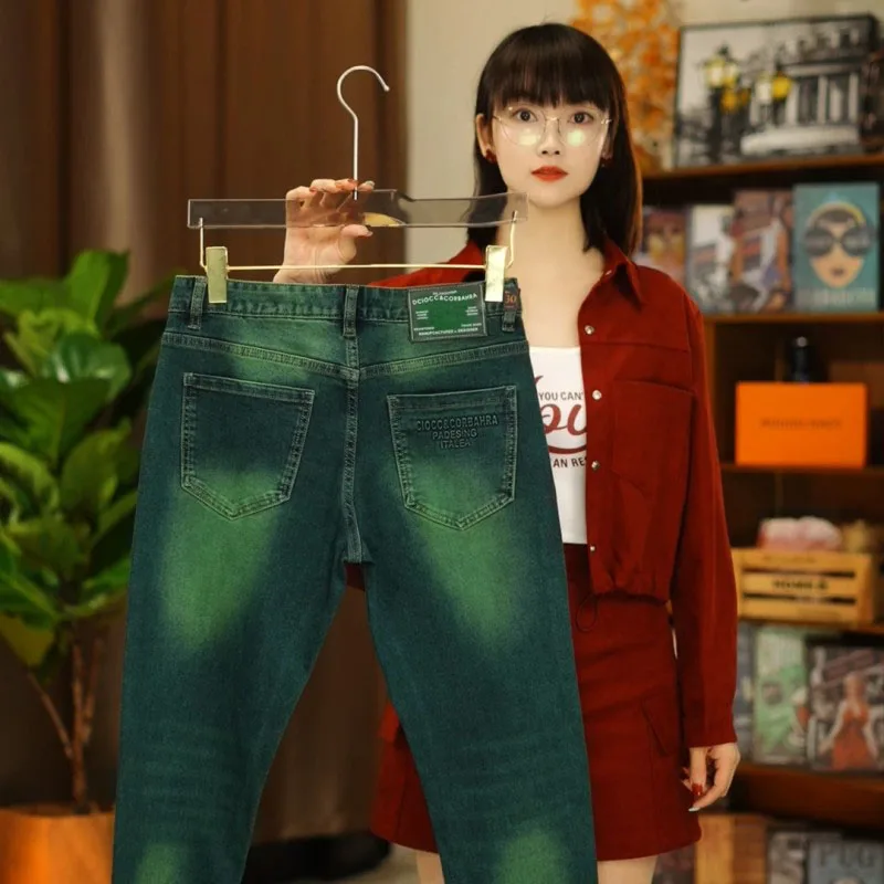 Jeans met rechte pijpen voor heren Outdoor American Retro Sle mid-taille Faion Urban Katoen Polyester Blend Slijtvast Lente Au...