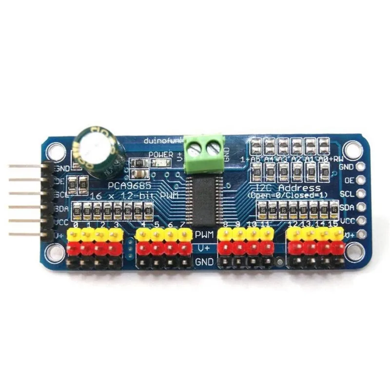 16-Channel 12-Bit Pwm/Servo Driver - I2c Interface - Pca9685 [COMPATIBLE Arduino]