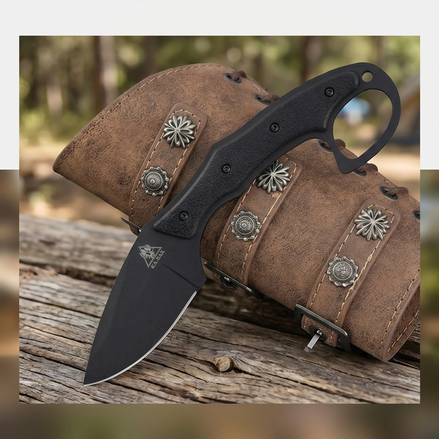 KABAR-2491 Multi-functional Outdoor Camping Knife High-Strength Multi-purpose Emergency Rescue Solid Knife for Outdoor Use
