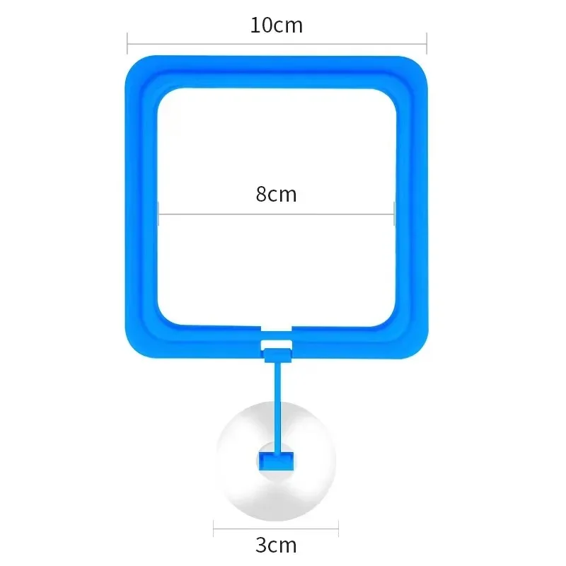 Aquarium Feeding Ring Fish Tank Station Floating Food Tray Feeder Square Circle Accessory Fish Foods Feeder Suction Cup Black image 6