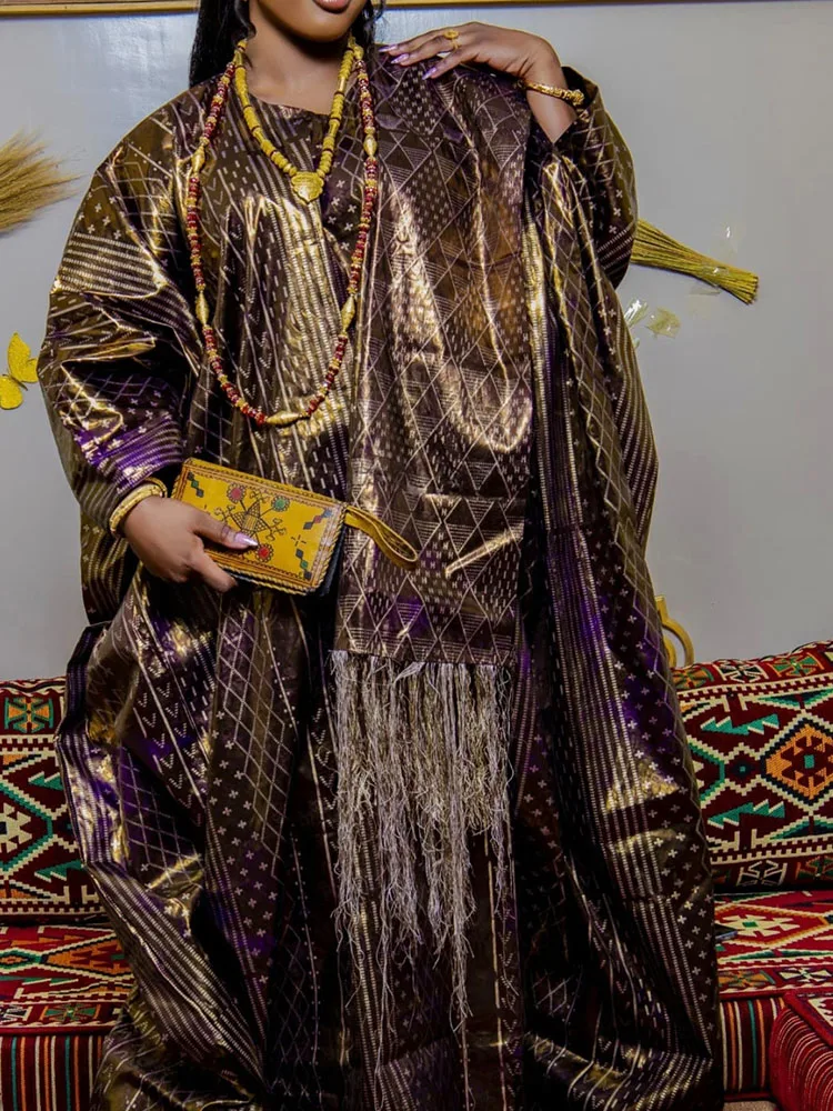 

Elegant Ramadan & Eid Dresses for Women 2025 African Party Wear Kaftan Boubou Long Dress Ankara Print Cotton Brocade