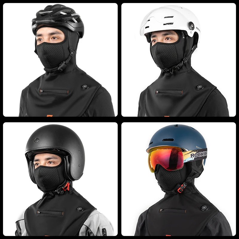 ROCKBROS Winter Mask Cycling Heat Mask Motorcycle Fleece Thermal Sking Mask Outdoor Windproof Moto Scarf Sport Equipment