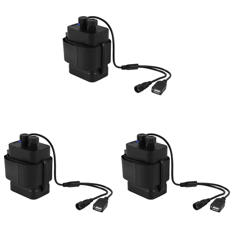 3X Waterproof DIY 6X 18650 Battery Case Box Cover With 12V DC And USB Power Supply For Bike LED Light Cell Phone Router