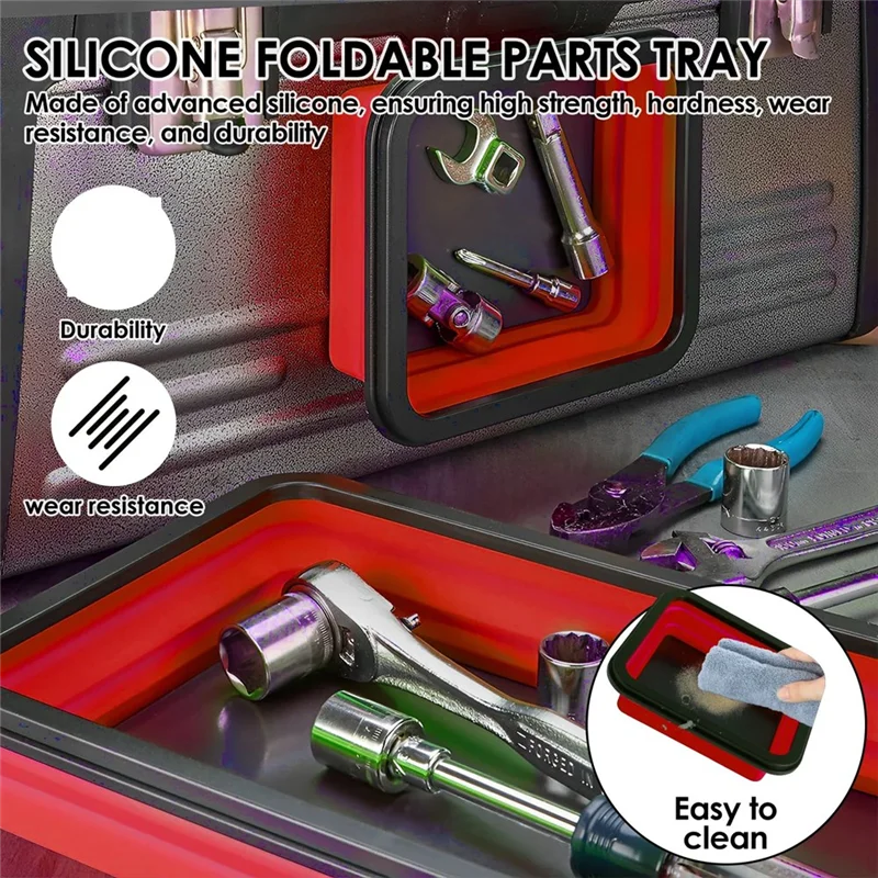 

A02F-складная чаша с винтами, 3 шт., магнитный лоток для деталей, силиконовый ящик для хранения деталей инструментов, сантехники, плотников