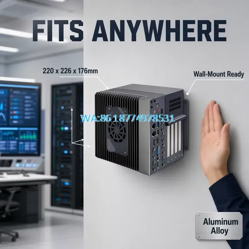Wmwmnu Rugged Industrial Embedded Mini PC High Performance Fanless Computer PCIe 5.0 X16 4G 5G SIM M.2 WiFi for Windows 11
