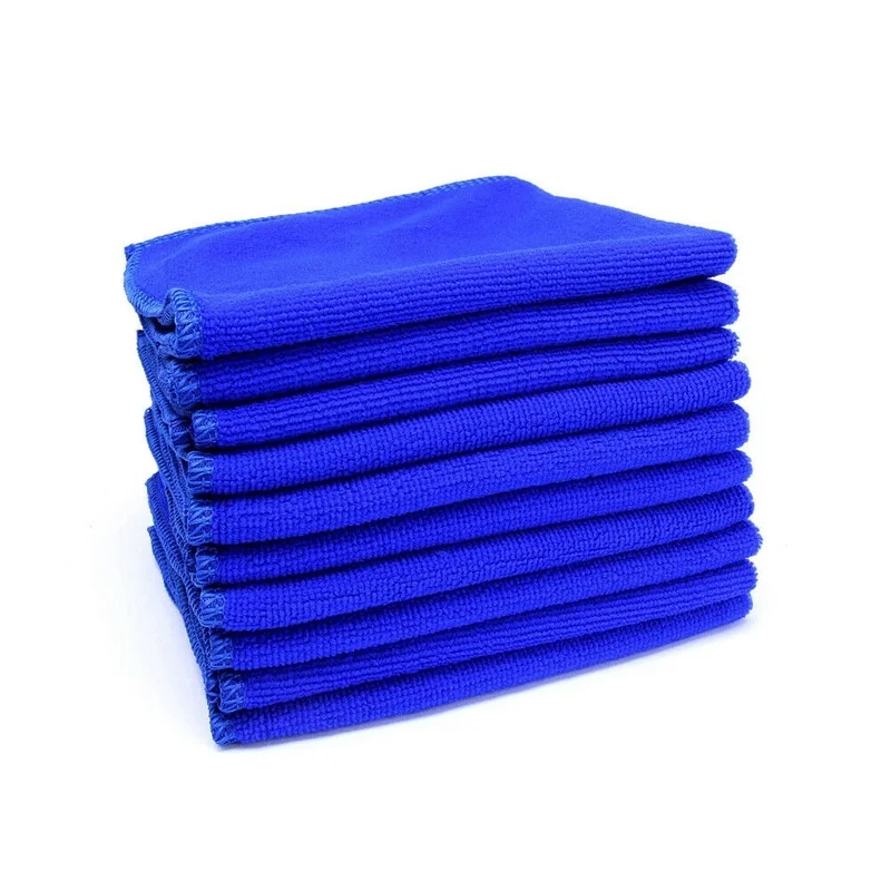 

10Pcs Microfibre Cleaning Car Soft Cloth Washing Cloth Towel Duster 30x30cm Car Home Cleaning Micro Fiber Towels Blue