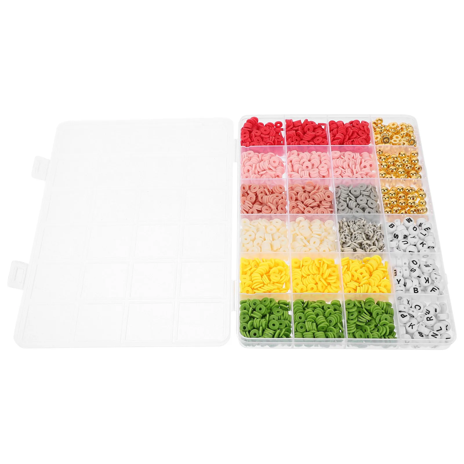 Conjunto de contas de argila de polímero diy, contas soltas coloridas vibrantes para colar, pulseira, acessórios de artesanato de joias