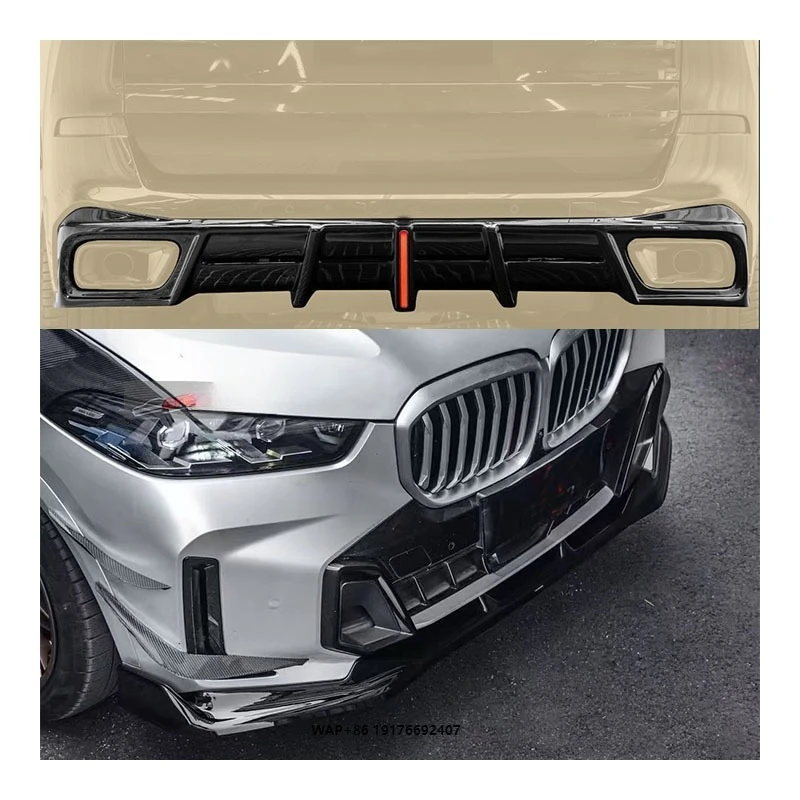 

New for X5 G05 Front Shiny Black Small Bumper with Exhaust Cut-Outs for Retrofit/Upgrade Bolt-On Installation