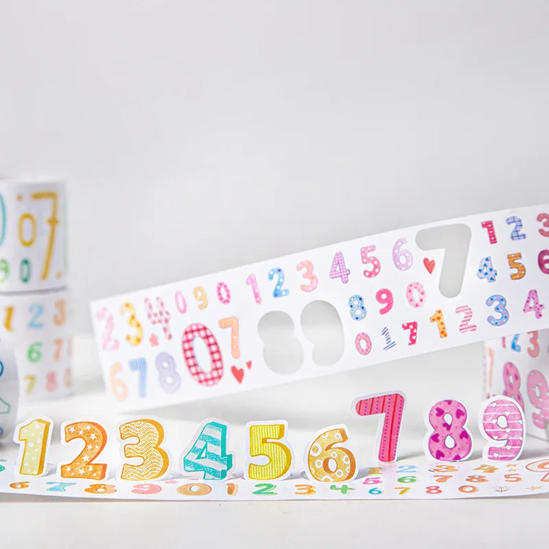 4pcs/1lot Decorative Adhesive tapes Pattern numbers Scrapbooking DIY Paper Scrapbooking Stickers