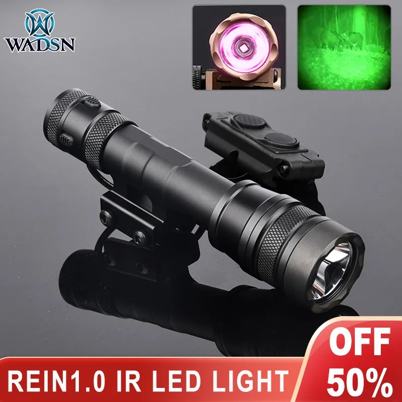 

Wadsn Tactical Metal REIN 1.0 IR Led Flashlight With Dual function switch for 20mm Picatinny Rail Airsoft Hunting Weapon light